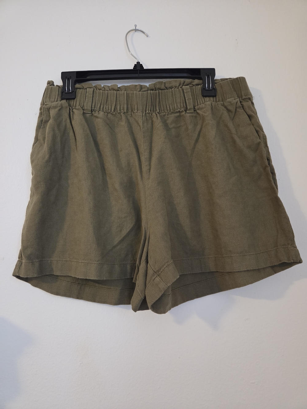 Michael Kors Olive Green High-Waist Elastic Shorts